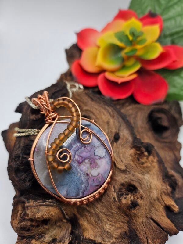 Purple Crazy Lace Agate w/ Beaded accent