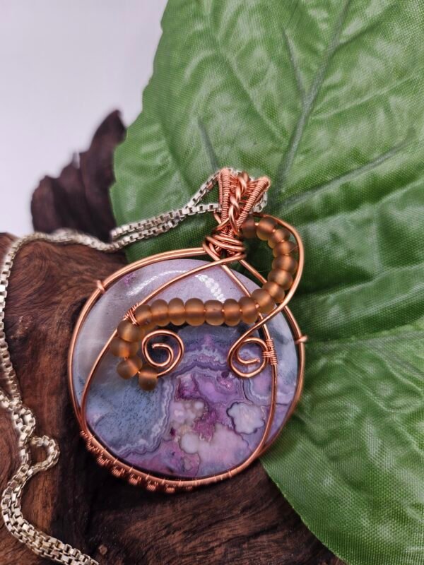Purple Crazy Lace Agate w/ Beaded accent