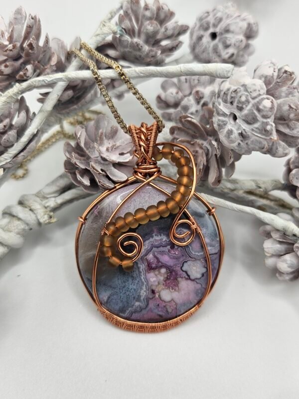 Purple Crazy Lace Agate w/ Beaded accent