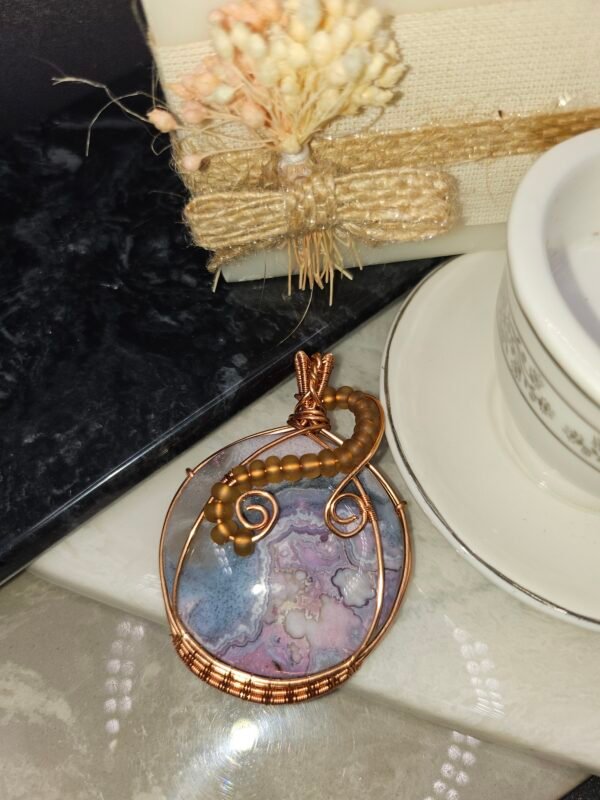 Purple Crazy Lace Agate w/ Beaded accent