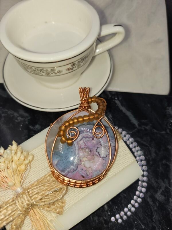 Purple Crazy Lace Agate w/ Beaded accent