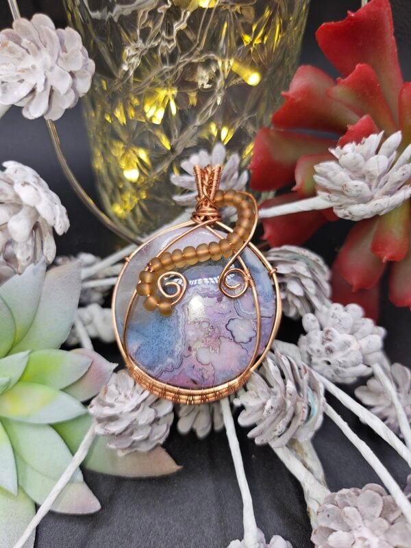 Purple Crazy Lace Agate w/ Beaded accent