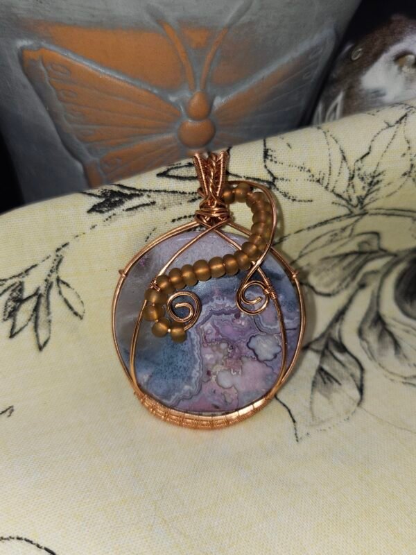 Purple Crazy Lace Agate w/ Beaded accent