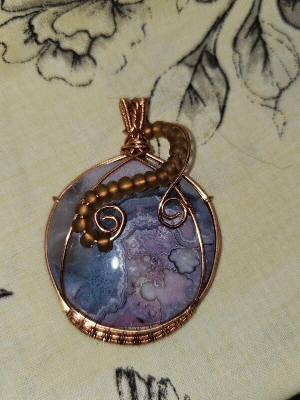 Purple Crazy Lace Agate w/ Beaded accent