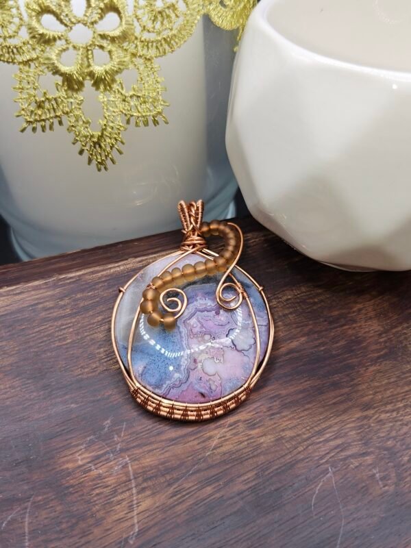 Purple Crazy Lace Agate w/ Beaded accent