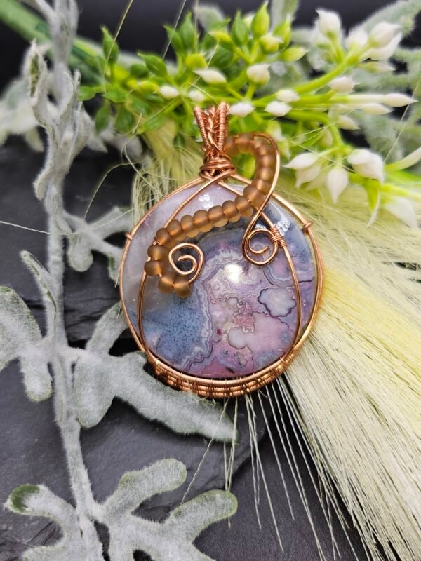 Purple Crazy Lace Agate w/ Beaded accent